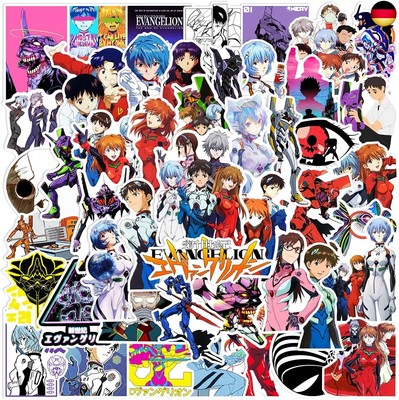 50 Stück Neon Genesis Evangelion Stickers, Japan Anime Wasserdicht Vinyl 