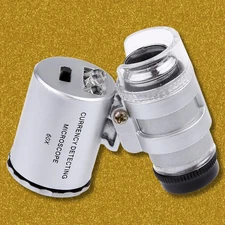 60X Magnifying Loupe Jewelry Jewellers Pocket Magnifier Eye Glass Led Light
