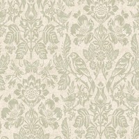 Hawthorn Meadow Damask Tapete Texturiertes Vinyl Laub Sage Green Holden 76001
