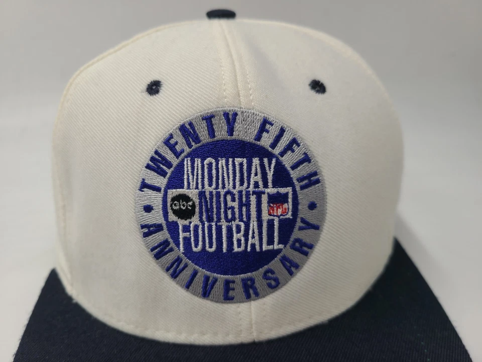 Vintage Monday Night Football ABC NFL 25th Anniv Distressed Snapback Hat Cap Men - Image 4 of 4