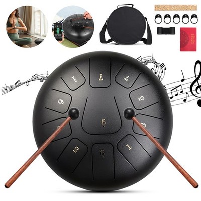 Handpan 10'' 11 Töne Zungentrommel Handpan Steel Drum Tongue Drum Tasche Schlägel