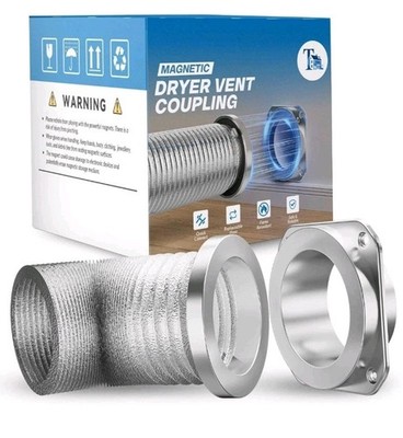 Magnetic Dryer Vent Coupling DV180 - Airtight Seal, Quick-Connect & Easy Clean,