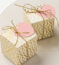 Stampin Up Kisses  Hugs Mini Treat Boxes Paper Pumpkin Gold Cord Tags, 20 Boxes