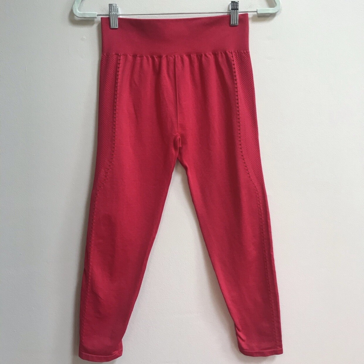 Fabletics Red Perforated Workout Leggings Size Medium for Women