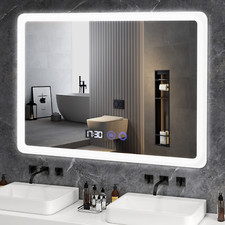 Puluomis Specchio da Bagno con LED Illuminazione 80x60cm Touch Screen Antifog