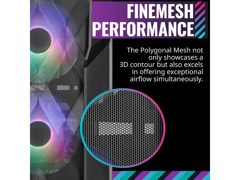 Cooler Master TD500 Mesh V2 Black Gaming Airflow ATX Mid-Tower Case, Polygonal M - Image 2 of 4