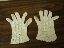 VTG Ivory /White Womens Gloves Size Small Crocheted Gloves