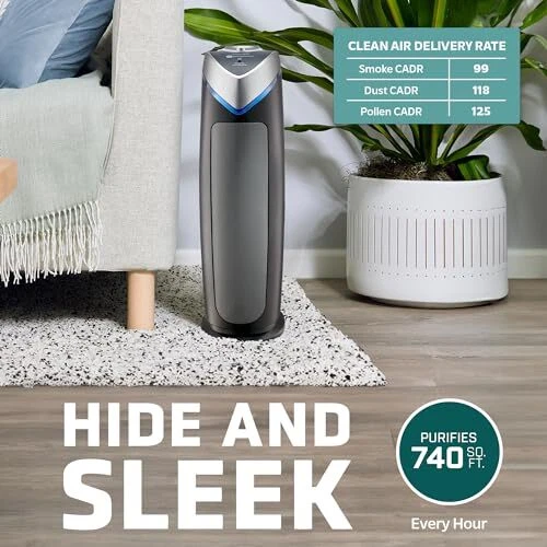 Air Purifier with HEPA 13 Filter, Removes 99.97% of AC4825 black 1 pack