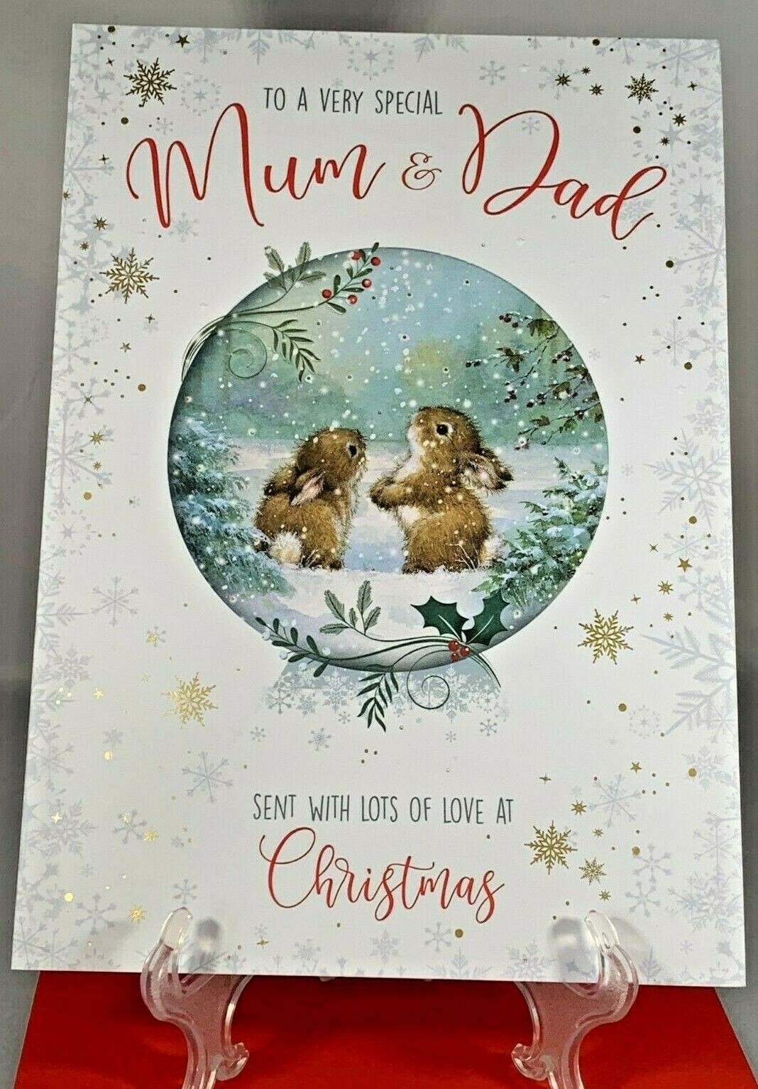 Christmas Card Mum & Dad Large Xmas Cherry Orchard