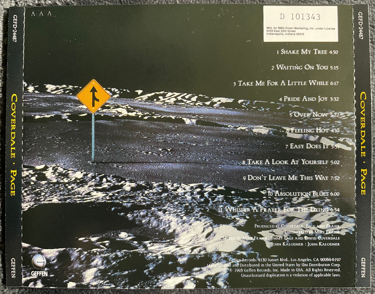 Coverdale-Page (CD 1993 Geffen Records) David Coverdale & Jimmy