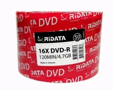 500 RIDATA 16X Blank DVD-R DVDR Branded Logo 4.7GB Recordable Media Disc 10x50PK