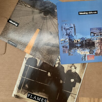 Blessing, (Flames , Delta Rain, Highway 5) 3x 7'' vinyl records near mint