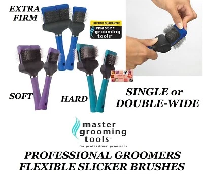 Master Grooming Tools FLEXIBLE SLICKER BRUSH Reg&Wide FLEX*Compare to Les Poochs