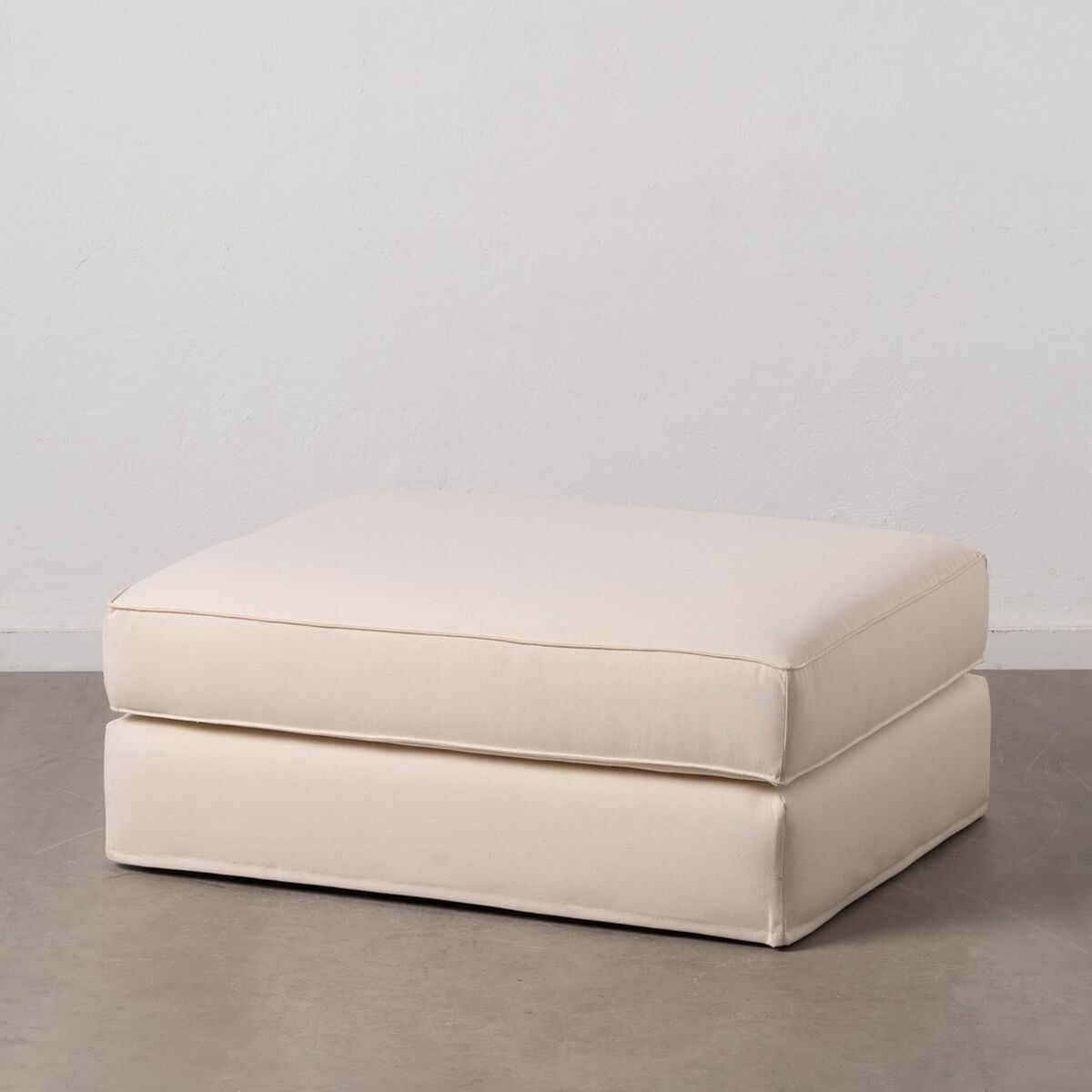 Puff 100 x 80 x 44 cm Telas Sintéticas Crema