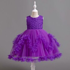 Flower Kids Girls Tutu Dress Evening Party Girls Princess Gown Formal Prom Dress