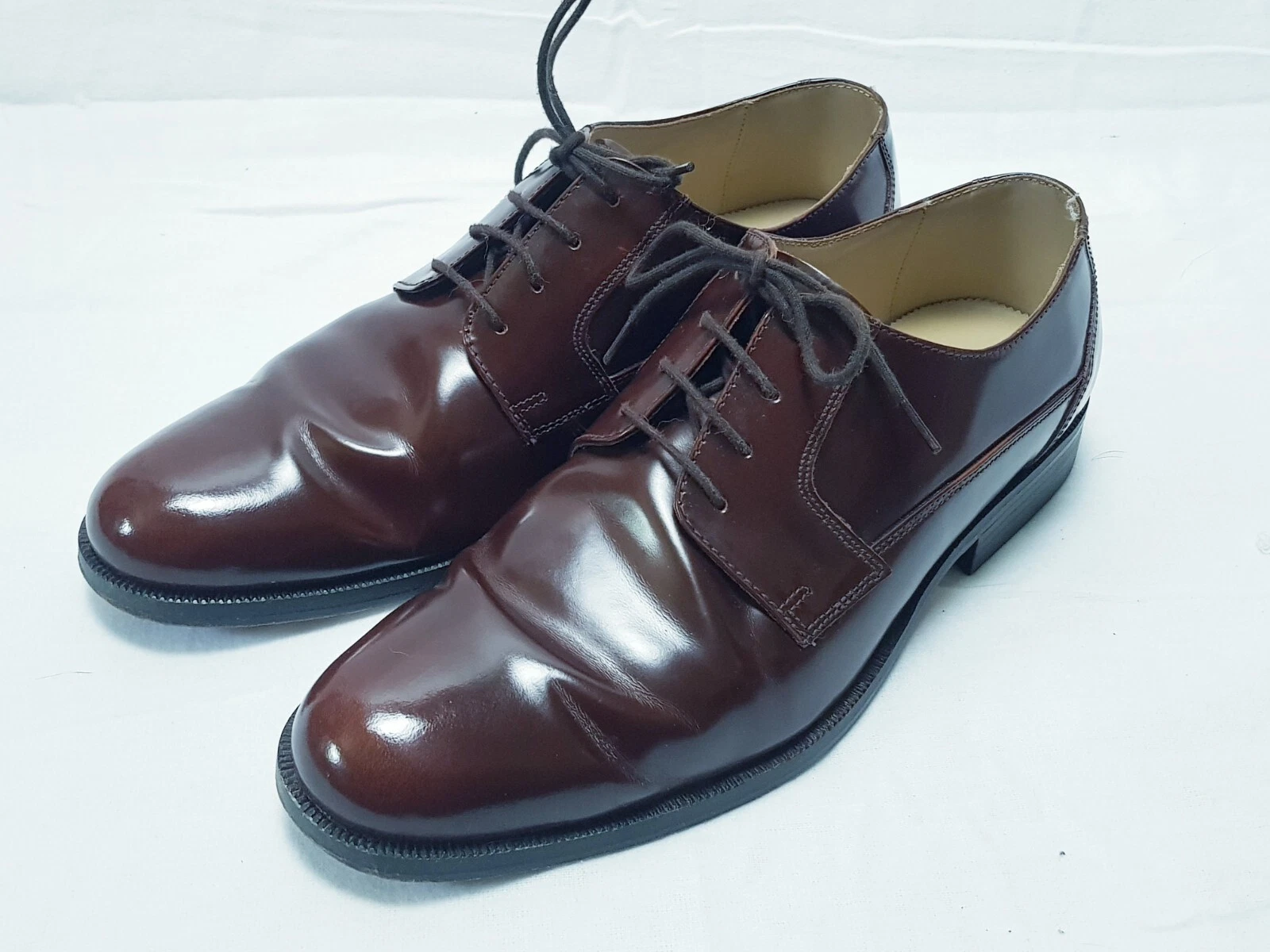 Scarpe Oxford Clarks marroni da uomo stringate tutte in pelle casual formali Regno Unito 8 5 in perfette condizioni