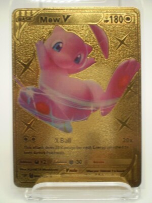 ミュウV ポケモンカード 180HP Pokemon Mew V Full Art 180HP Gold Foil Fan Art Card 069/189 High