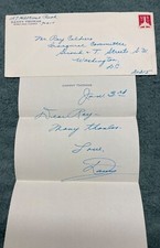 DANNY THOMAS - HAND WRITTEN LETTER SIGNED JAN 3RD-INAUGURAL NOTE