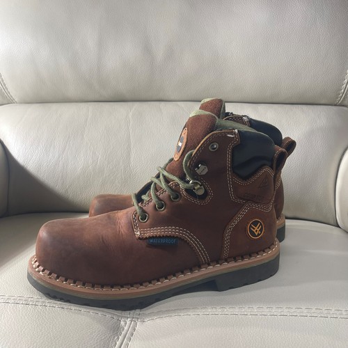 Botas de Trabajo Hawx Pelotón Cuero Impermeable Punta Compuesta Mujer Marrón Talla 6.5 B - Imagen 2 de 12