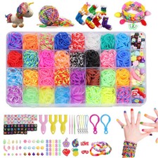 4800Pcs Loom Bands Kit Loom Rubber Bands DIY Bracelet Making Craft 32-Color Girl