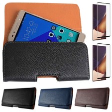 For Samsung Note20 10 S23 S22 S21 S20 S10 Horizontal Leather Pouch Carrying Case