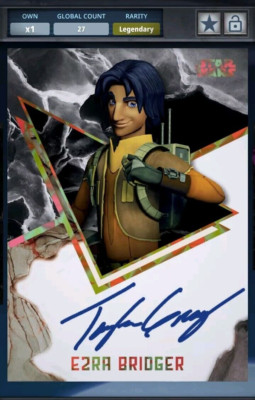 27cc EZRA BRIDGER STELLAR SIGNATURES REFRACTOR LEGENDARY Star Wars Card Trader