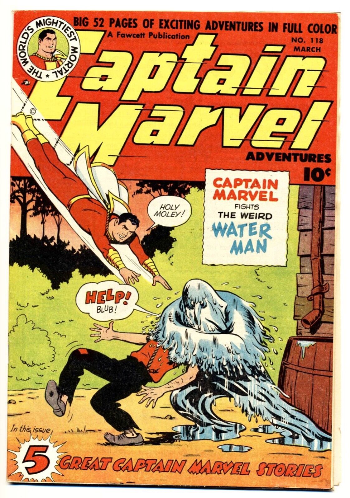 CAPTAIN MARVEL ADVENTURES #118 VG/F, Golden Age Shazam! Fawcett Comics 1951