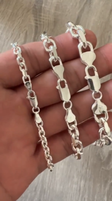Real 925 Anchor Solid Sterling Silver Cable Rolo Chain Polish