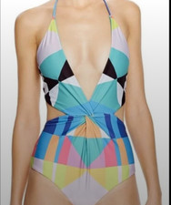 FREE SHIP Geometric Stunner MARA HOFFMAN One-Piece Swimsuit, S 
