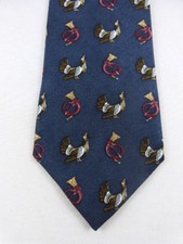 100 % SEIDEN TRACHTEN KRAWATTE MIT MOTIV AUERHAHN: FOND MARINE BLAU