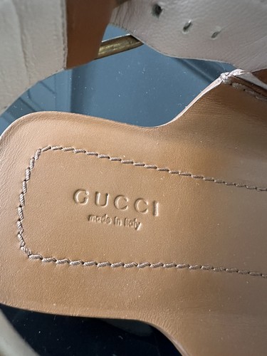 Sandalias tostadas GUCCI GG Marmont talla EU39.5 UK 6.5/7 NUEVAS EN CAJA - Imagen 12 de 14