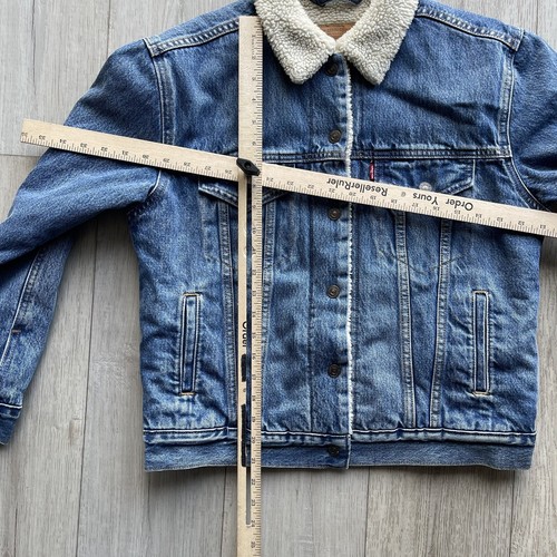 Levi's Sherpa Lined Denim Jean Trucker Snap Button Jacket Size Women’s Small NWT - Picture 7 of 8