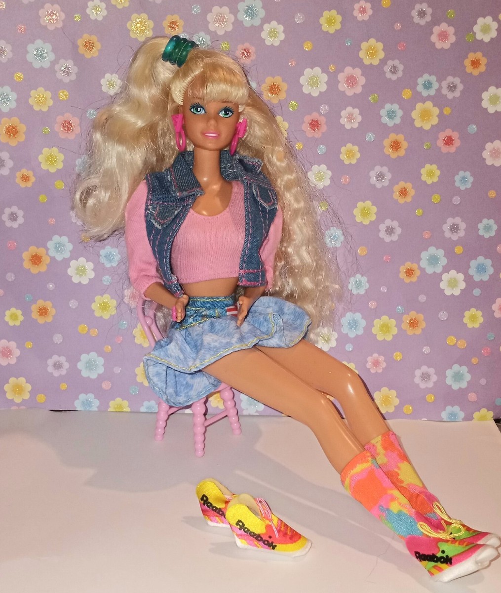 Vintage 1990 American Barbie #9423 2 Pairs Reebok Shoes, Socks and