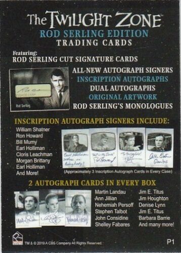 The Twilight Zone Rod Serling Edition - 156 Card Basic/Base Set & P1 Promo Card - Picture 6 of 6