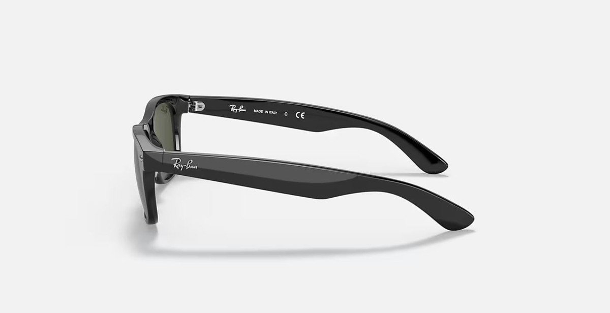 小物 Ray-Ban NEW WAYFARER RB2132-F 901/58 Ray-Ban New Wayfarer Polished Black/G-15 Green 58 mm Sunglasses