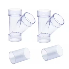 2-1/2" ID Y Fitting for OD Pipe/OD Connectors Splice Dust Hose Connection 2-Pack