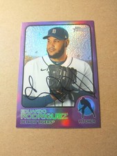 Eduardo Rodriguez Signed Autograph 2022 Topps Heritage SP #721 Detroit Tigers