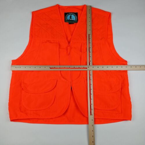 Master Sportsman Bird Hunting Vest Sleeveless Orange Men's Size Large Zip Up - Picture 5 of 8