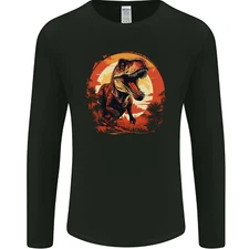 T-Rex Moon Landscape Dinosaurs Mens Long Sleeve T-Shirt