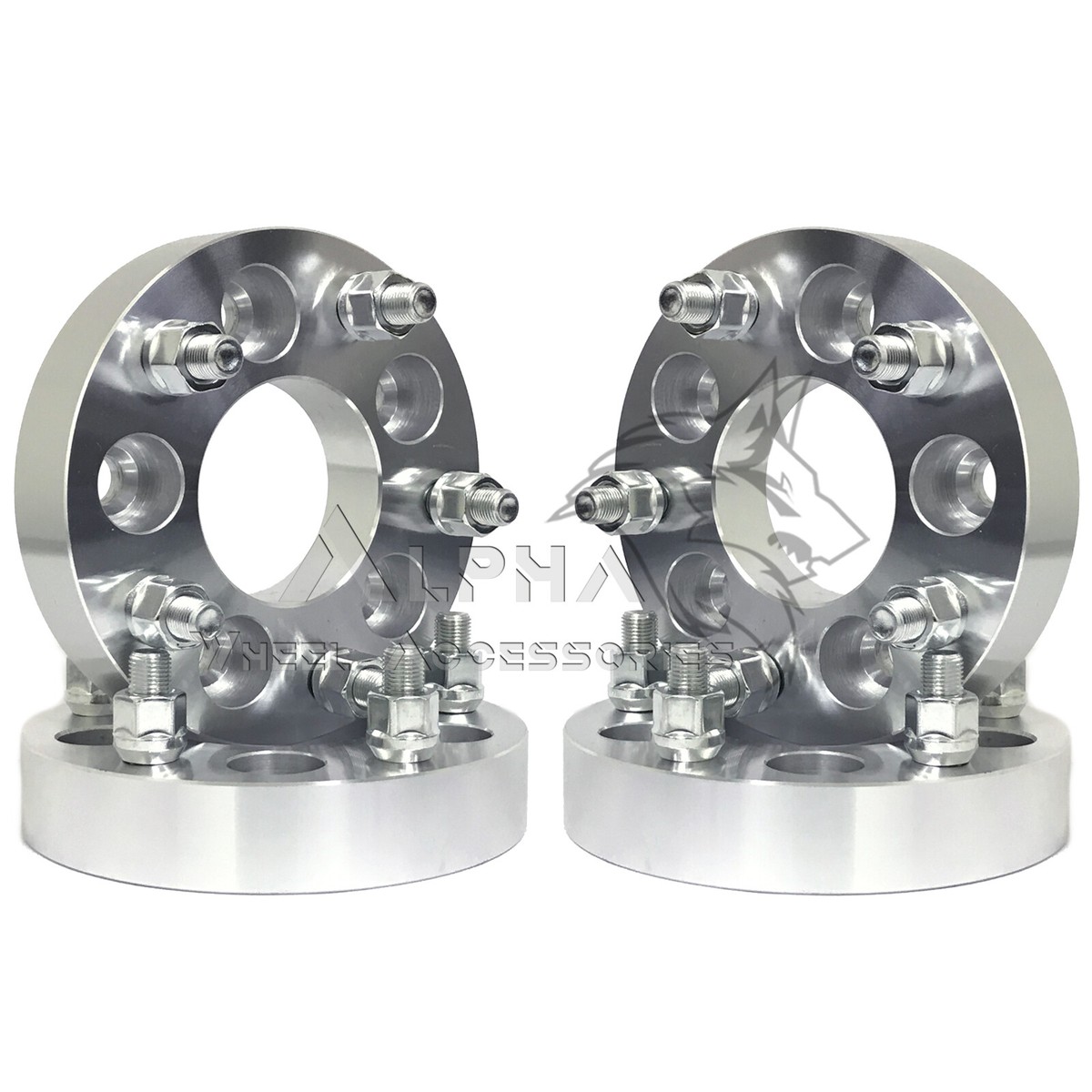 4 Wheel Adapters + 20 Black Lug Nuts for 5x4.5 to 5x5 1.25(32mm