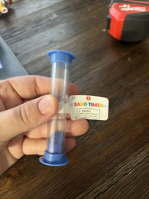 Blue 2 Minute Sand Timer for Kids, Unbreakable Acrylic Hourglass Sand Clock