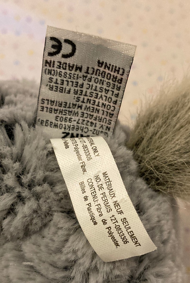 Webkinz Chinchilla Fluffy Gray Stuffed Animal Plush Toy