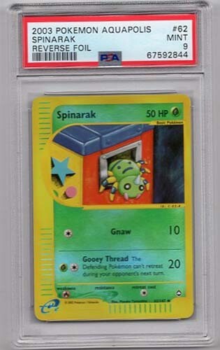 SPINARAK #62 REVERSE HOLO POKEMON AQUAPOLIS PSA #67592844 GRADED MINT 9  2003