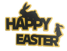 Happy Easter Cardstock Words with Backgrounds Die Cuts Scrapbook Card Making 6pc