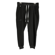 FIGS Technical Collection Jogger Scrub Pants Black Womens size Medium Petite