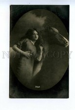 523965 HORSE & Fairy WITCH Woman Vintage PHOTO ADVERTISING Shop SLAVA Demkin