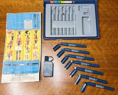 VINTAGE Staedtler Marsmatic 700 Technical Drawing Drafting Set w/ Ink