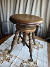Great Antique Victorian Wooden Piano Stool Wi...
