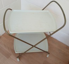 Hostess Trolley Vintage Retro Folding Cocktail Drinks Tea 2 Tier Gold