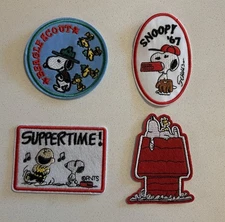 Set Of 4 - Peanuts Snoopy Embroidered Patches